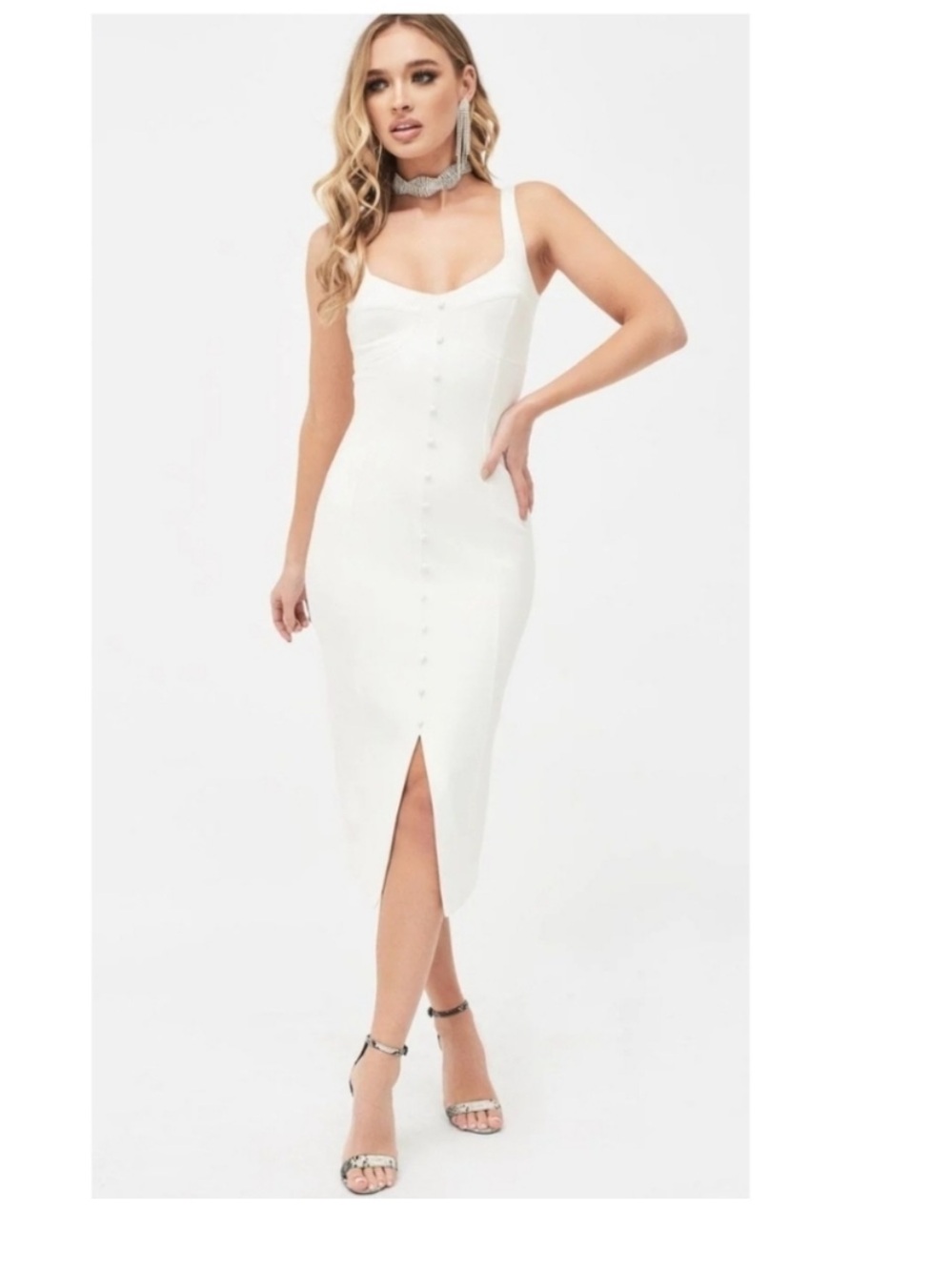 Lavish Alice White Corset Midi Dress